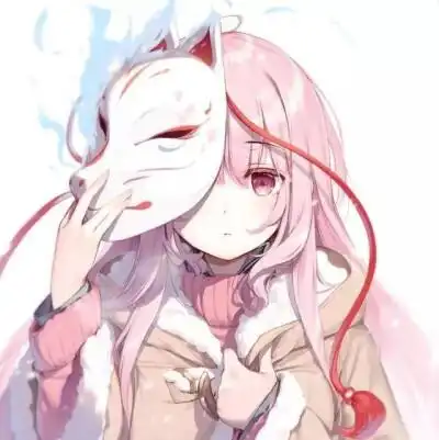 戴狐狸面具的动漫头像女生