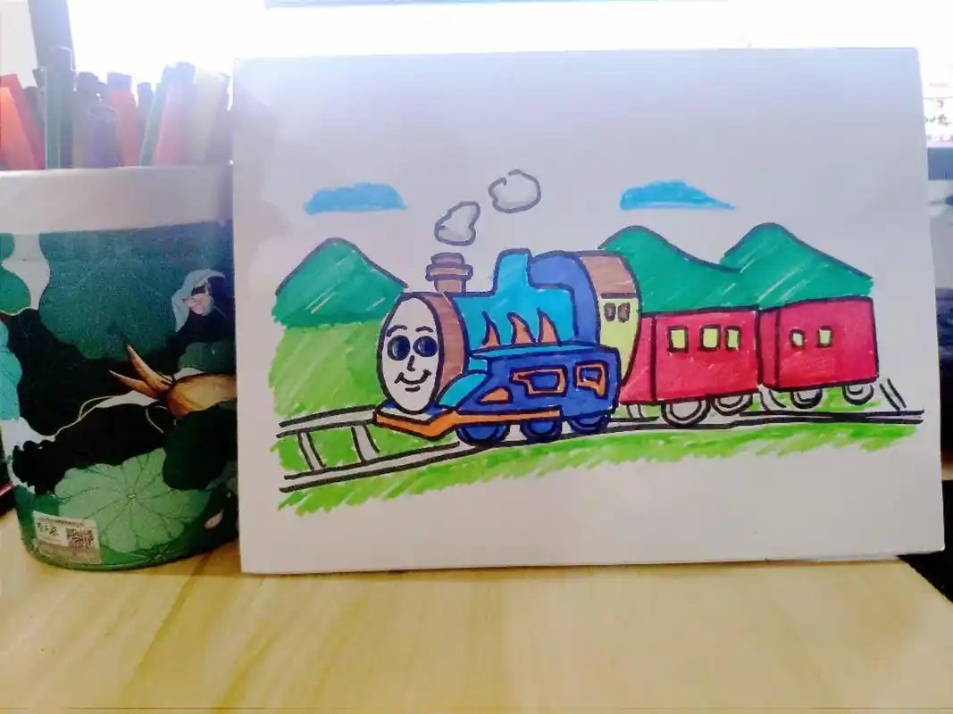 小火车托马斯.#简笔画 #儿童画 #画渣日常 #小火车托马斯 - 抖音