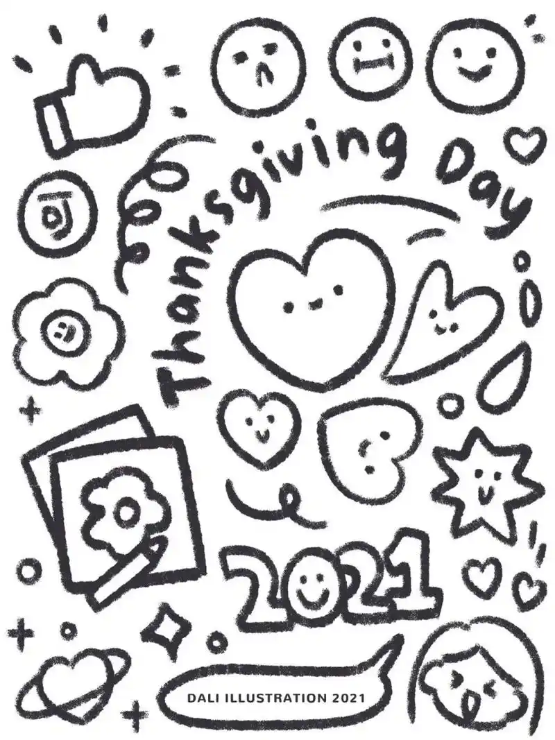 ins风 | doodle简笔画 | 感恩节涂鸦素材 简单的线条,简单的快乐78