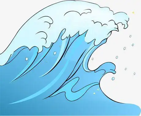 简单的浪花简笔画小学生图片教程步骤简笔画水怎么图颜色的海浪风景简