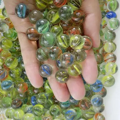【】批发玻璃珠14mm弹珠机专用玻璃球鱼缸装饰彩色弹珠