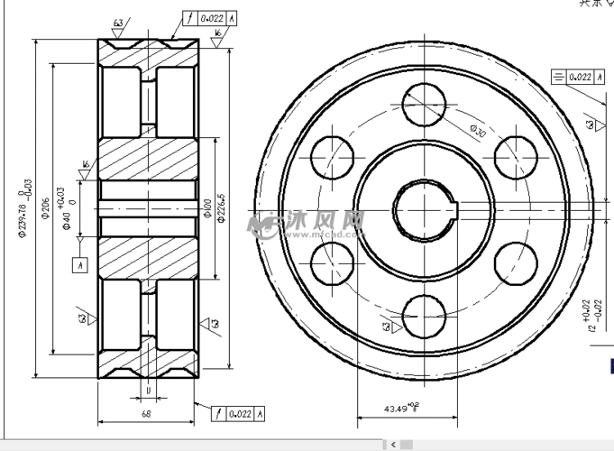 斜齿圆柱齿轮工程图
