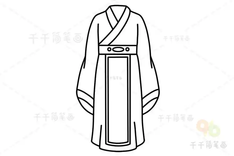 教你画男士汉服简笔画