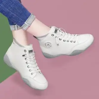 女士休闲鞋>梵侈赫尔>梵侈赫尔轻奢品牌高帮小白鞋真皮2022年新款秋季