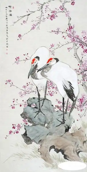 当代名画家笔下的仙鹤图