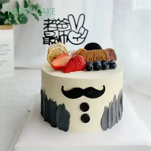 2021网红父亲节爸爸超人老公长辈创意个性生日蛋糕深圳生日