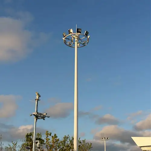 高桅杆泛光灯照明塔 15 米镀锌钢路灯灯杆