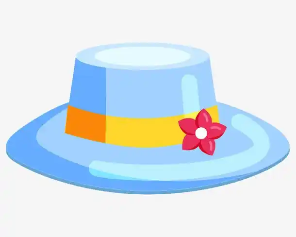 卡通蓝色沙滩遮阳帽