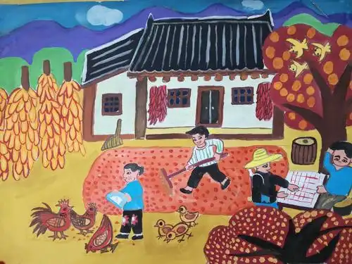 鄠邑区北街小学农民画兴趣班活动剪影