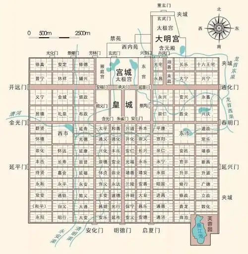 古代最大的都城,它按照中国传统规划思想和建筑风格建设,是世界城市史