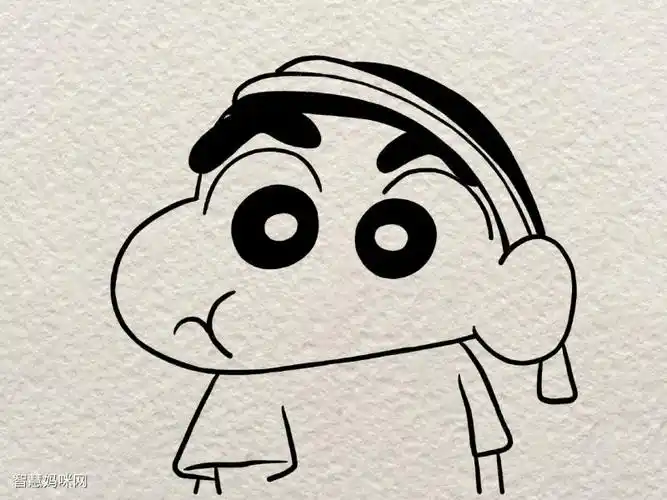 的蜡笔小新怎么画-图2吃东西的蜡笔小新怎么画-图1简笔画作品完成图