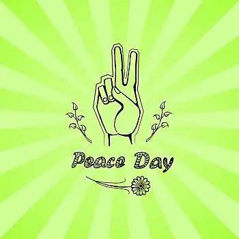 国际,平和,白天,海报,九月,矢量,手,手势,两个,手指,寓意,自由,枝条