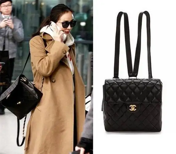 杨幂同款简约经典风格香奈儿双肩包