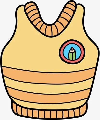 卡通矢量橙色针织背心毛衣