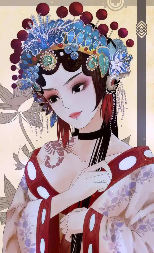 古风戏子手绘 一个在别人的故事里流着自己泪的戏子