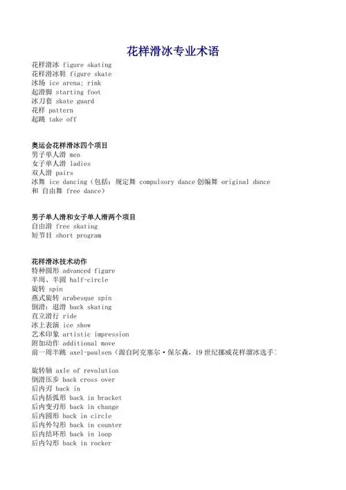 花样滑冰专业术语