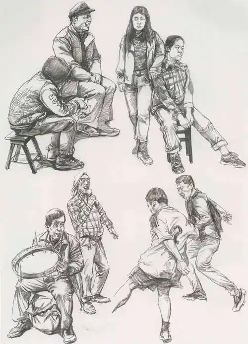 人物全身速写练习案例