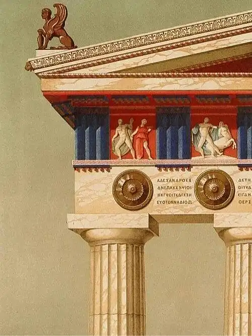 古希腊建筑的彩绘复原