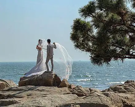 北戴河,海边,老虎石,浴场,沙滩,礁石,海浪,游客,婚纱照,情人,爱情