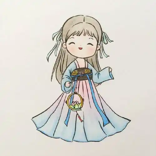 古风简笔画人物女 好看的古风简笔画人物