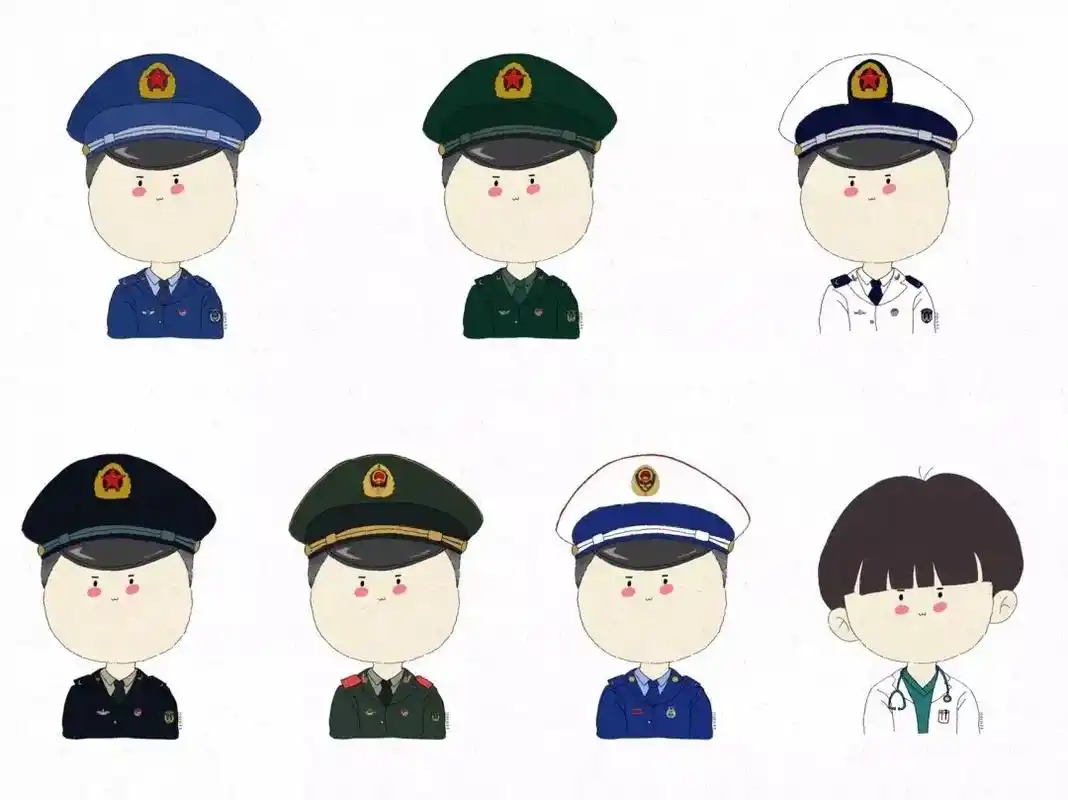 可爱的军旅漫画头像来啦～还有医护哦.#漫画头像 #可爱的漫画 - 抖音