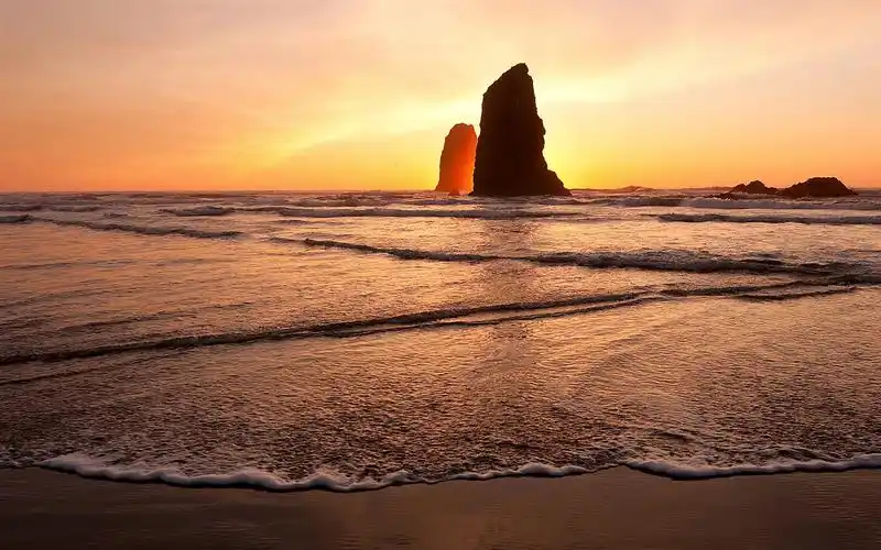 金色海洋海滩岩石-照片hdr壁纸预览 | 10wallpaper.com