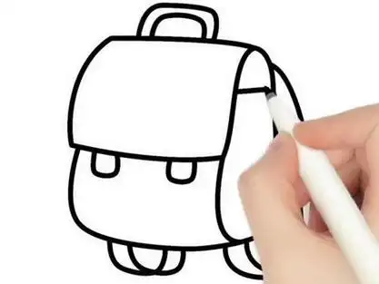 书包这样画是不是很有范呀#一学就会的简笔画 #一学就会系列 #跟着抖