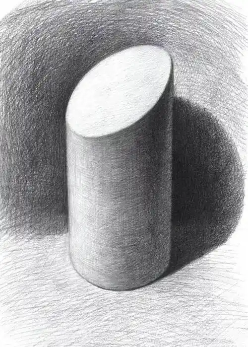 如何学素描——素描圆柱体的绘画教程素描图片新手素描圆柱的明暗画法