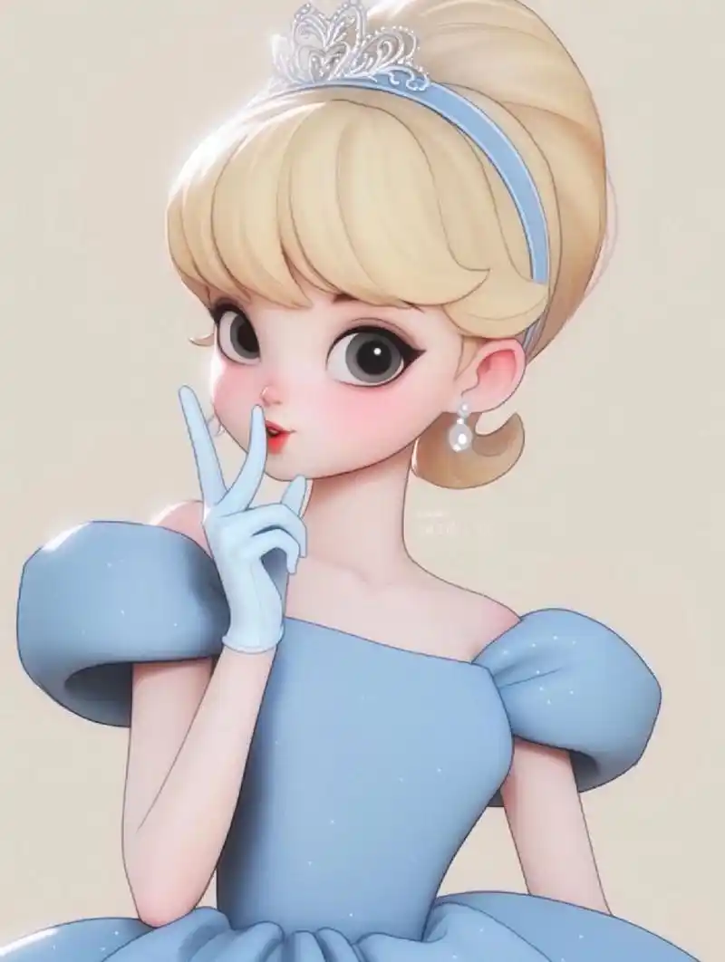 迪士尼公主系列头像|灰姑娘的微笑 灰姑娘在穿上水晶鞋的那一刻,在