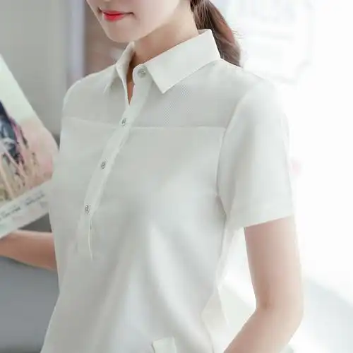 宽松休闲雪纺白衬衫