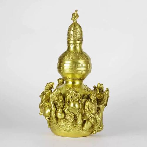 纯铜大号八仙葫芦摆件家居装饰品铜葫芦工艺品办公室葫芦礼品摆件