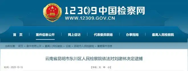 详情如下:云南省昆明市东川区人民检察院依法对刘建林决定逮捕据云南