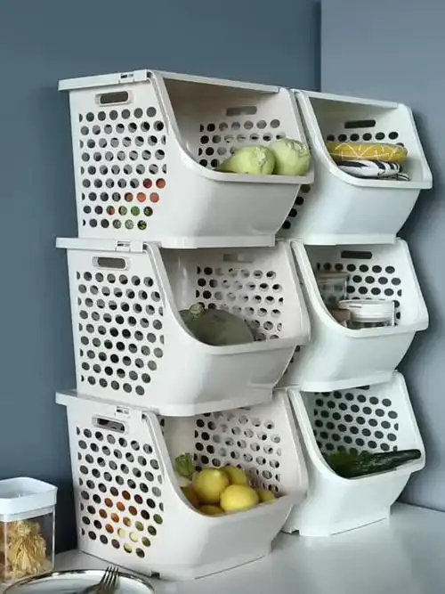 厨房蔬菜置物架储物果蔬收纳筐放菜架子落地大号叠加多层菜篮子