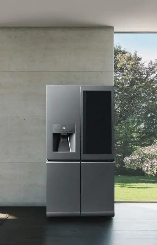 lg signature refrigerator is placed on the living room with
