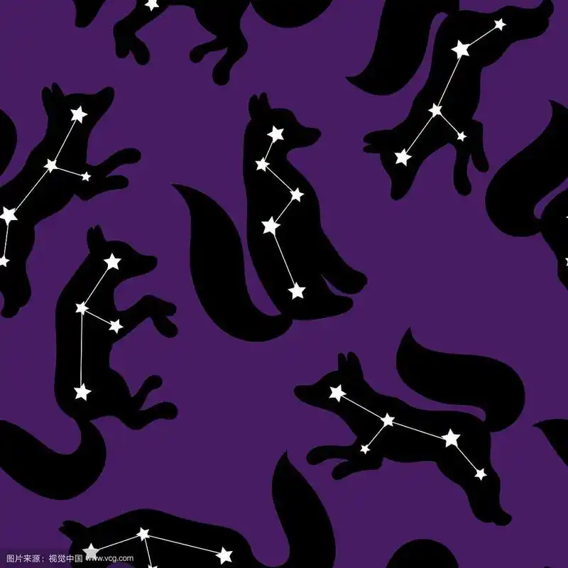 可爱的狐狸星座图案无缝搭配