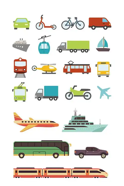 各类交通工具插画素材 交通工具设计元素