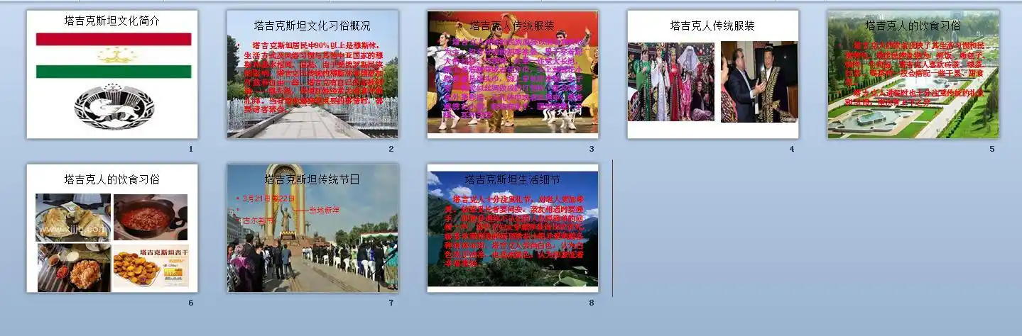 塔吉克斯坦现状ppt下载