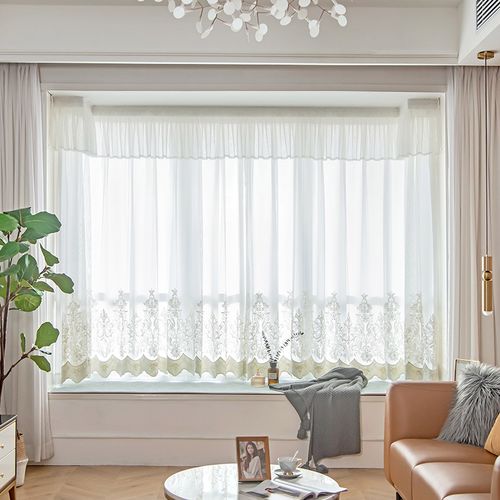 窗帘纱帘2021年新款客厅卧室飘窗透光不透人日式时尚窗纱幔成品