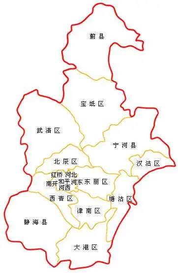 天津市行政区划图,地图,概况,简介,旅游景点,风景图片,交通,美食小吃