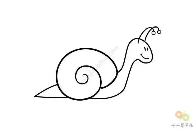 爬行的蜗牛简笔画蜗牛简笔画
