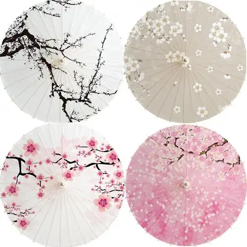 泸州古典油纸伞防雨防晒|古代雨伞古装伞|白色樱花 舞蹈道具伞