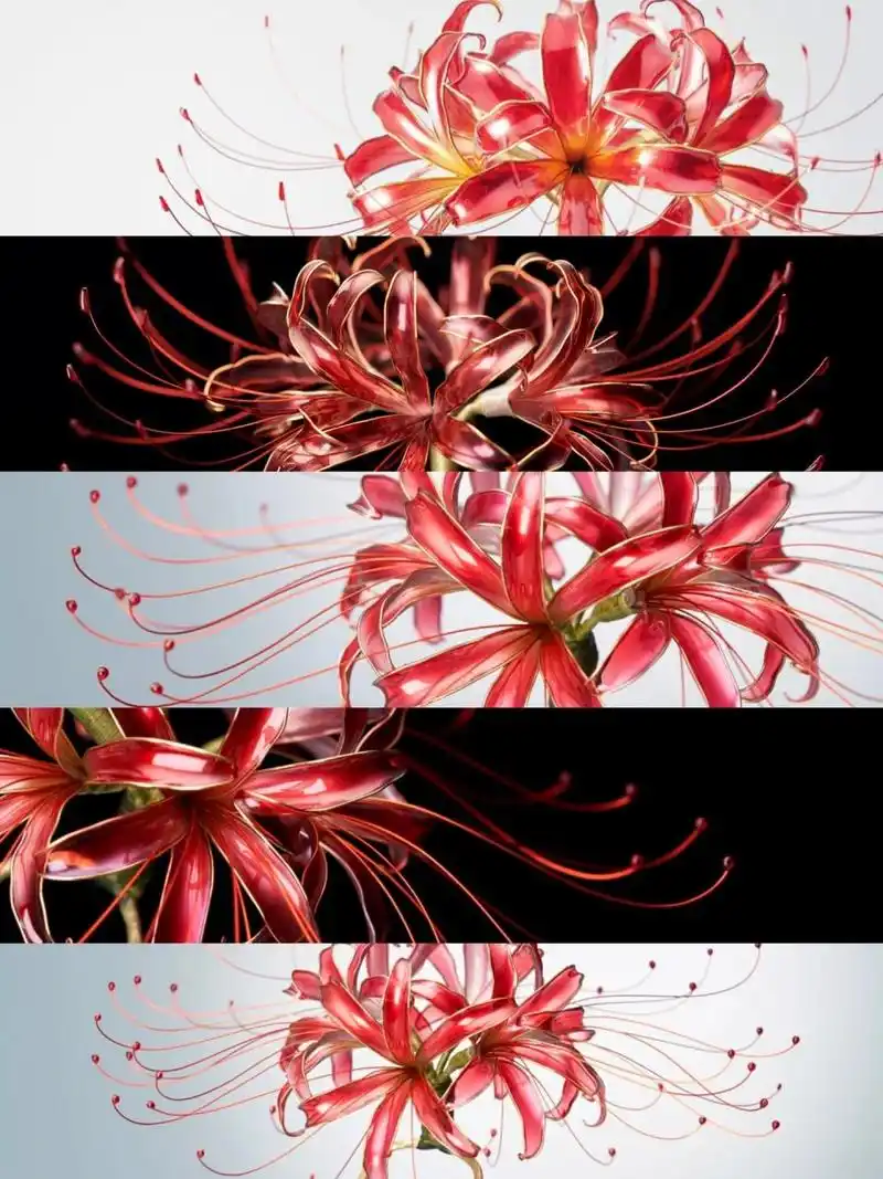 蓝色的曼珠沙华见过么? 蓝色高贵冷艳,红色妖异热烈.