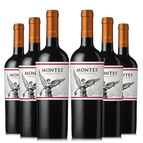 优雅口感!蒙特斯经典马尔贝克红葡萄酒整箱装750ml*6瓶