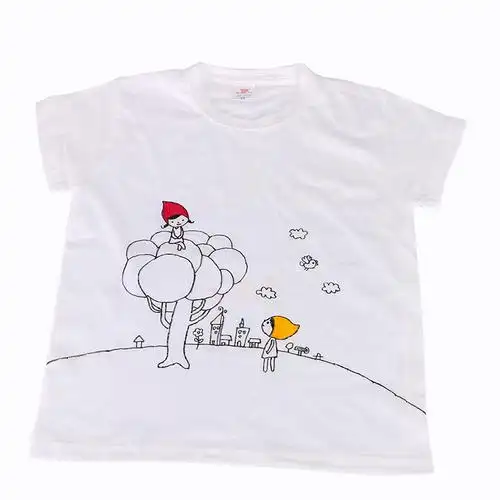 绘画t恤创意美术材料幼儿园手工制作diy儿童礼物手绘涂鸦白色短袖