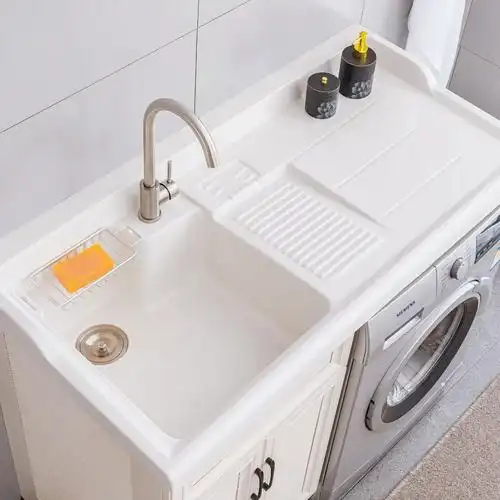 洗衣柜组合一体阳台洗衣机柜伴侣一体盆洗衣台洗衣槽带搓板洗衣池