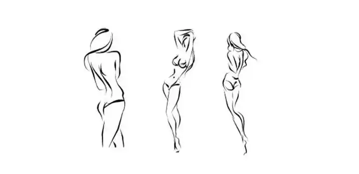 比如人体处处左右对称,人体皮色是同一种颜色,尽显女性曲线美的"s"形