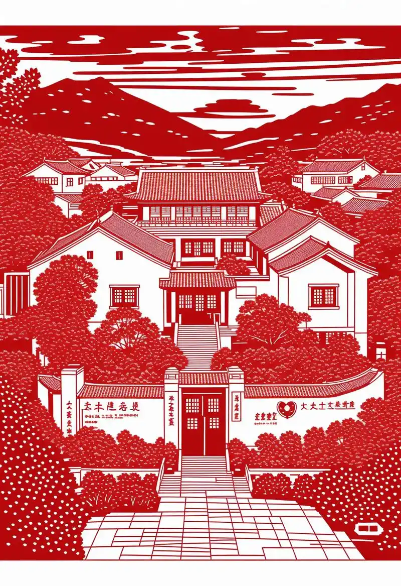 中式建筑剪纸效果图.五选一,你会选哪套🏡? #剪纸 #非遗