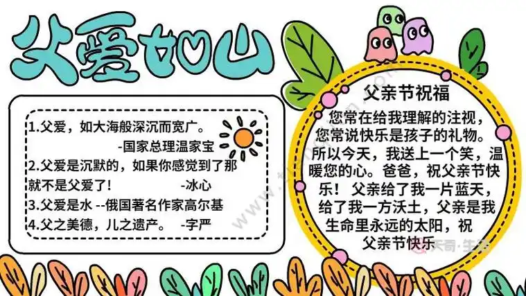 父爱如山手抄报,父爱如山手抄报画法,父爱如山手抄报怎么画