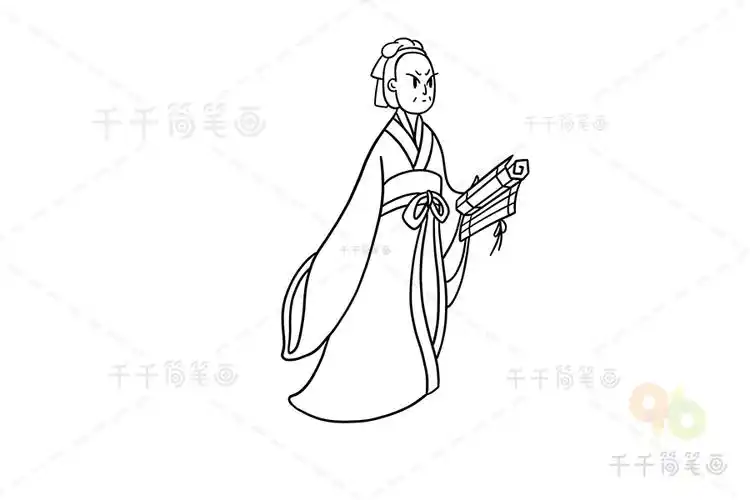 西汉史学家 司马迁简笔画_古代人物简笔画