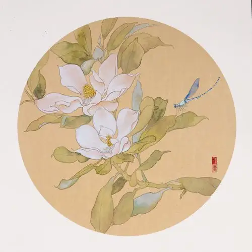 国画花卉白玉兰花临摹绘画分享